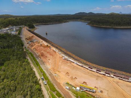 Dam upgrade work is continuing at Ewen Maddock Dam during the summer