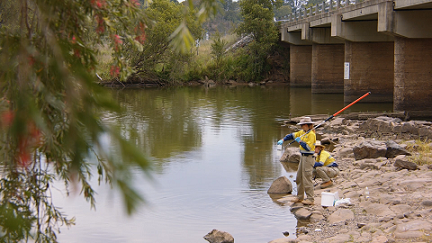 water samplers by river