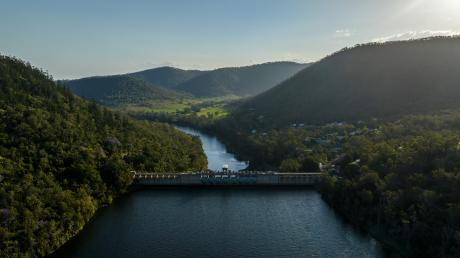 Somerset Dam wall sunset