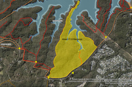 Planned burn map Pineapple HRB Lake Samsonvale